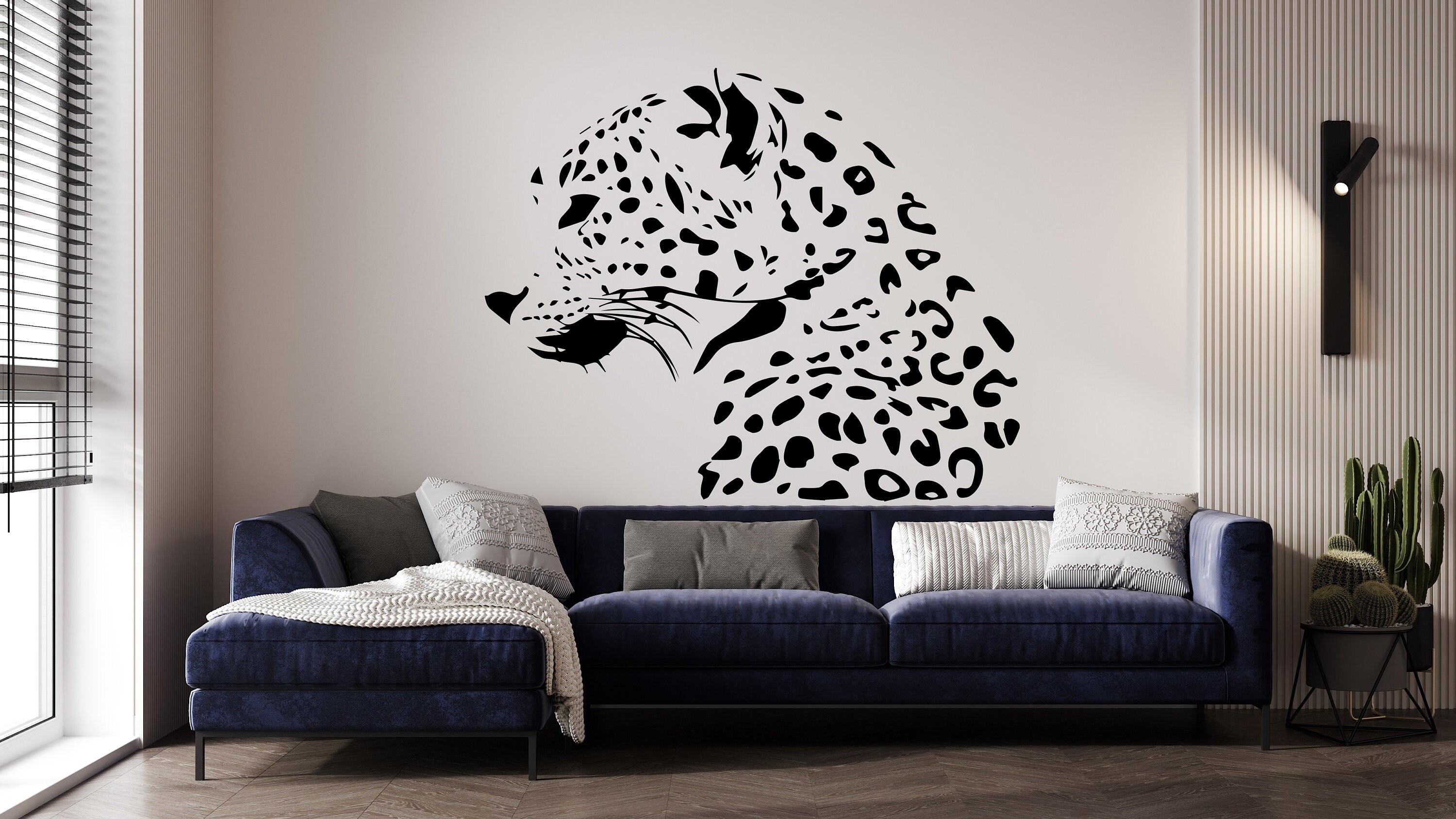 Leopard Wall Decal Leopard Wall Sticker Leopard Wall Art Animal Wall ...