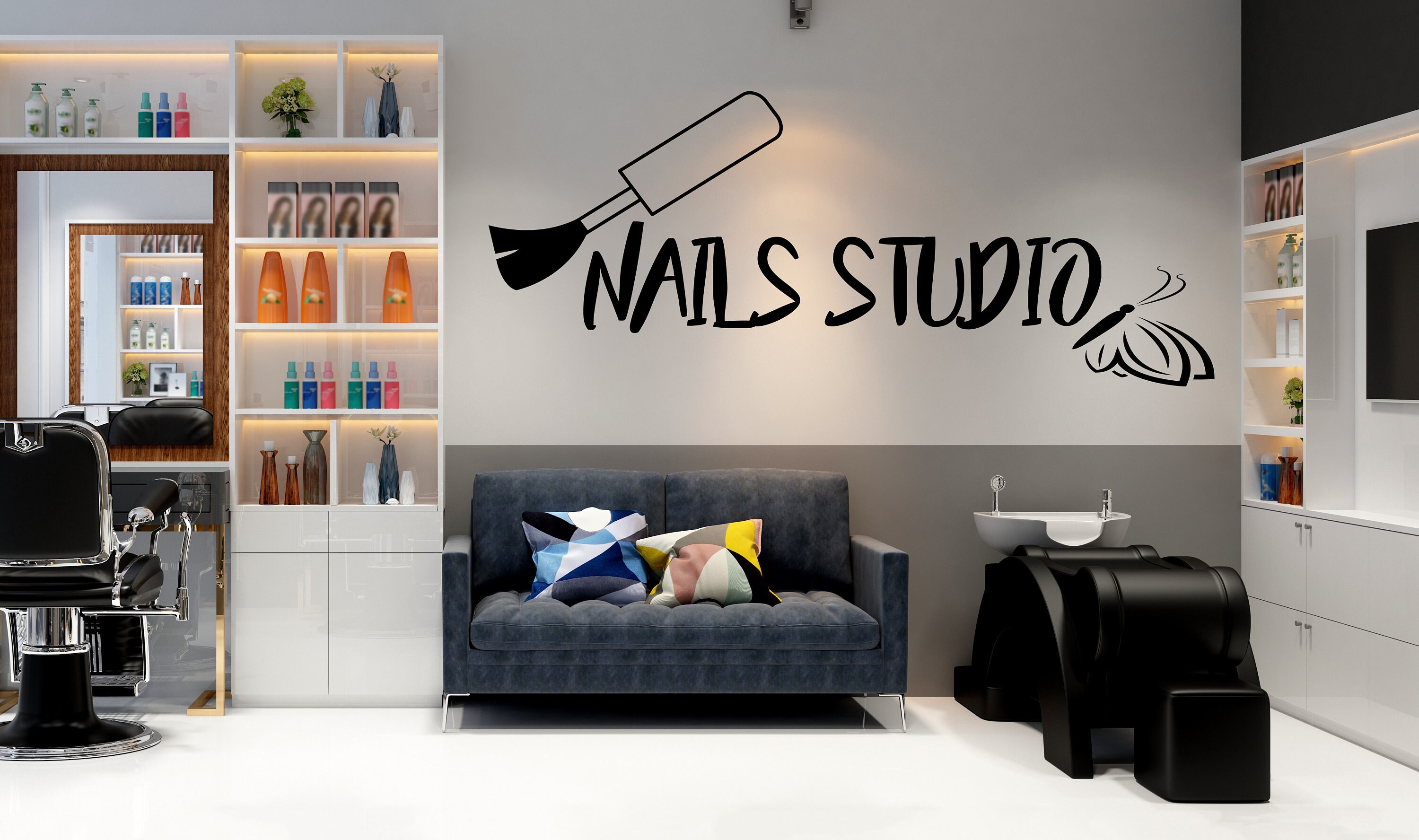 Nails Studio Wall Decal Nails Wall StickerNails Studio Wall Etsy