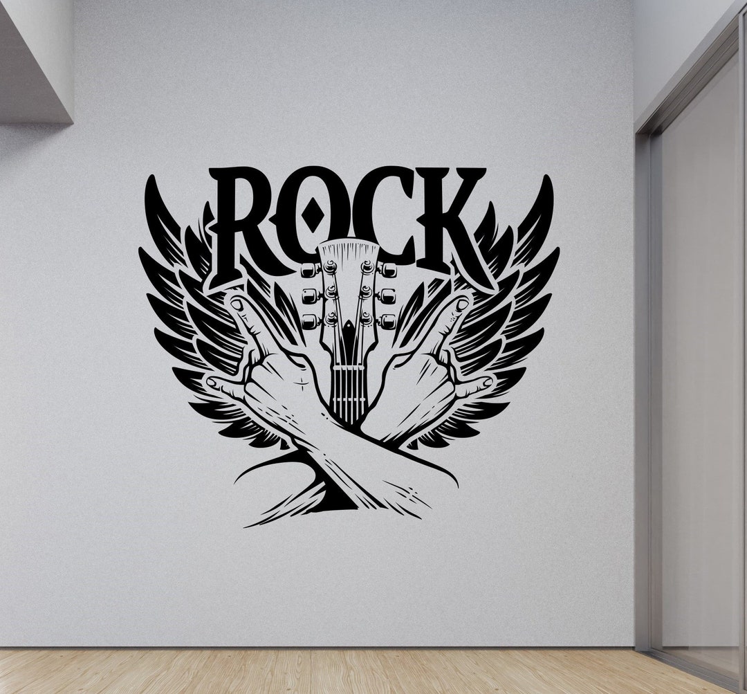 Wandtattoo Rock N Roll Schallplatte – 108x57 Cm, Vinyl, Rückstandslos Entfernbar | Deko Für Wohnzimmer, Jugendzimmer & Musikraum