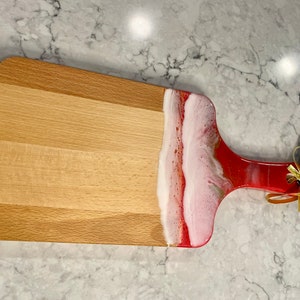 Ocean Epoxy Charcuterie Board - Resin Cheese Board - waves