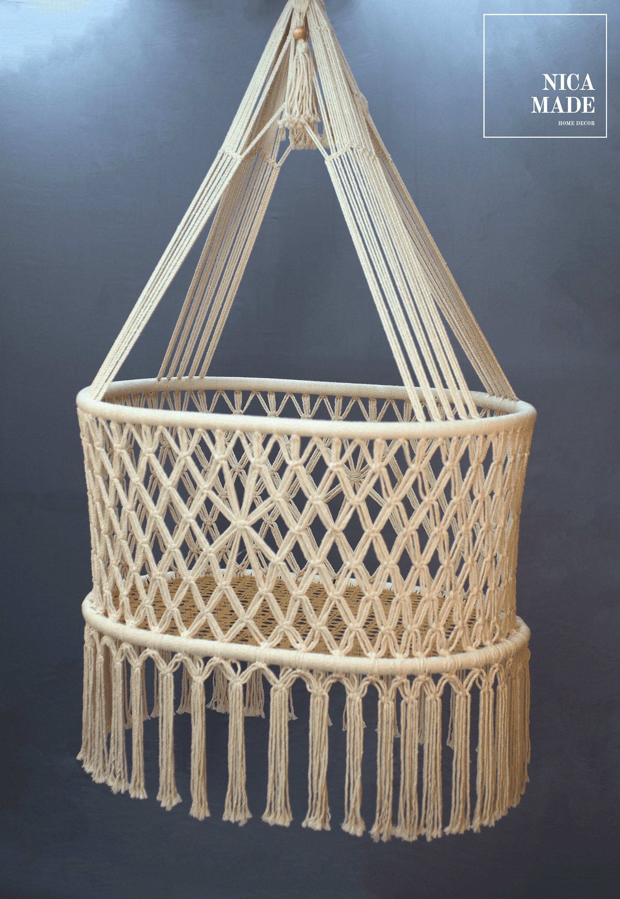 Hanging Macrame Crib Cuna de Macrame Boho Baby Etsy
