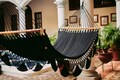 Black Macrame Hammock, 100% Handwoven Cotton Rope, Wooden Spreader Bars, Great for the Bedroom Patio Porch or Tree product logo