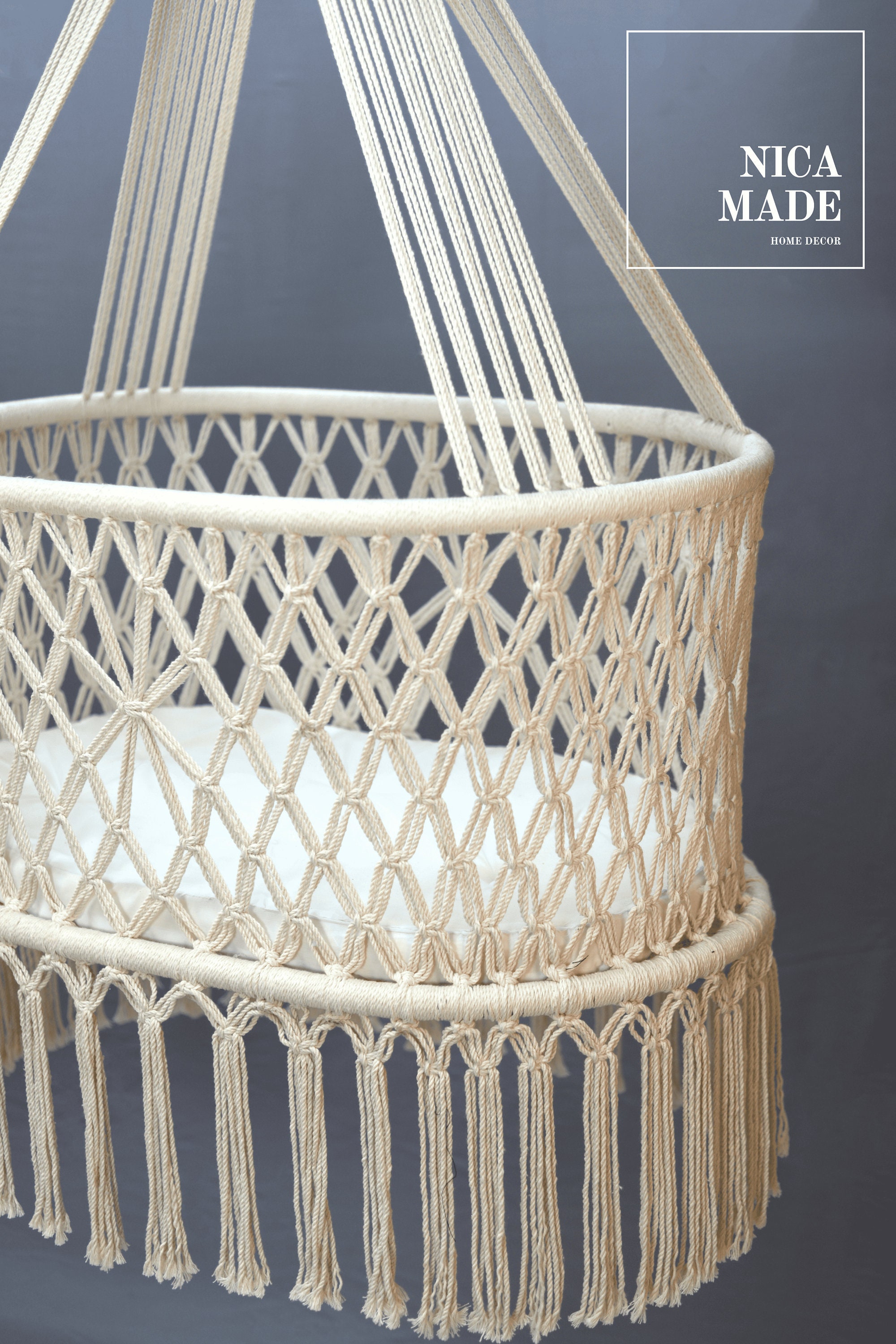 Hanging Macrame Crib Cuna de Macrame Boho Baby Etsy