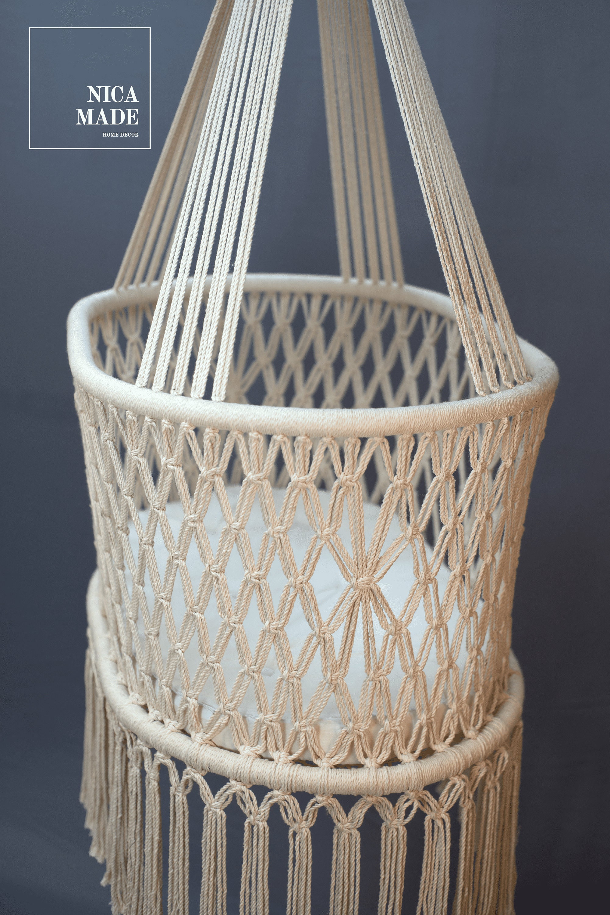 Hanging Macrame Crib Cuna de Macrame Boho Baby Etsy