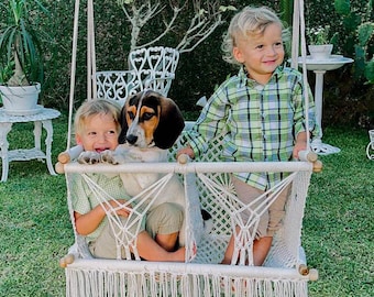 Baby Twin Macrame Swing, Sensory Swing, Boho Hanging Chair