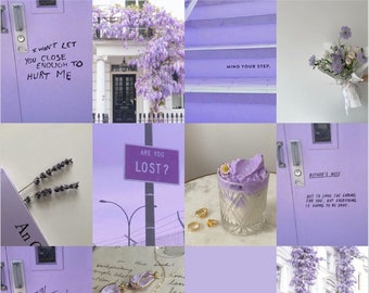 Purple Aesthetic Wall Collage Kit Purple Aesthetic Collage - Etsy