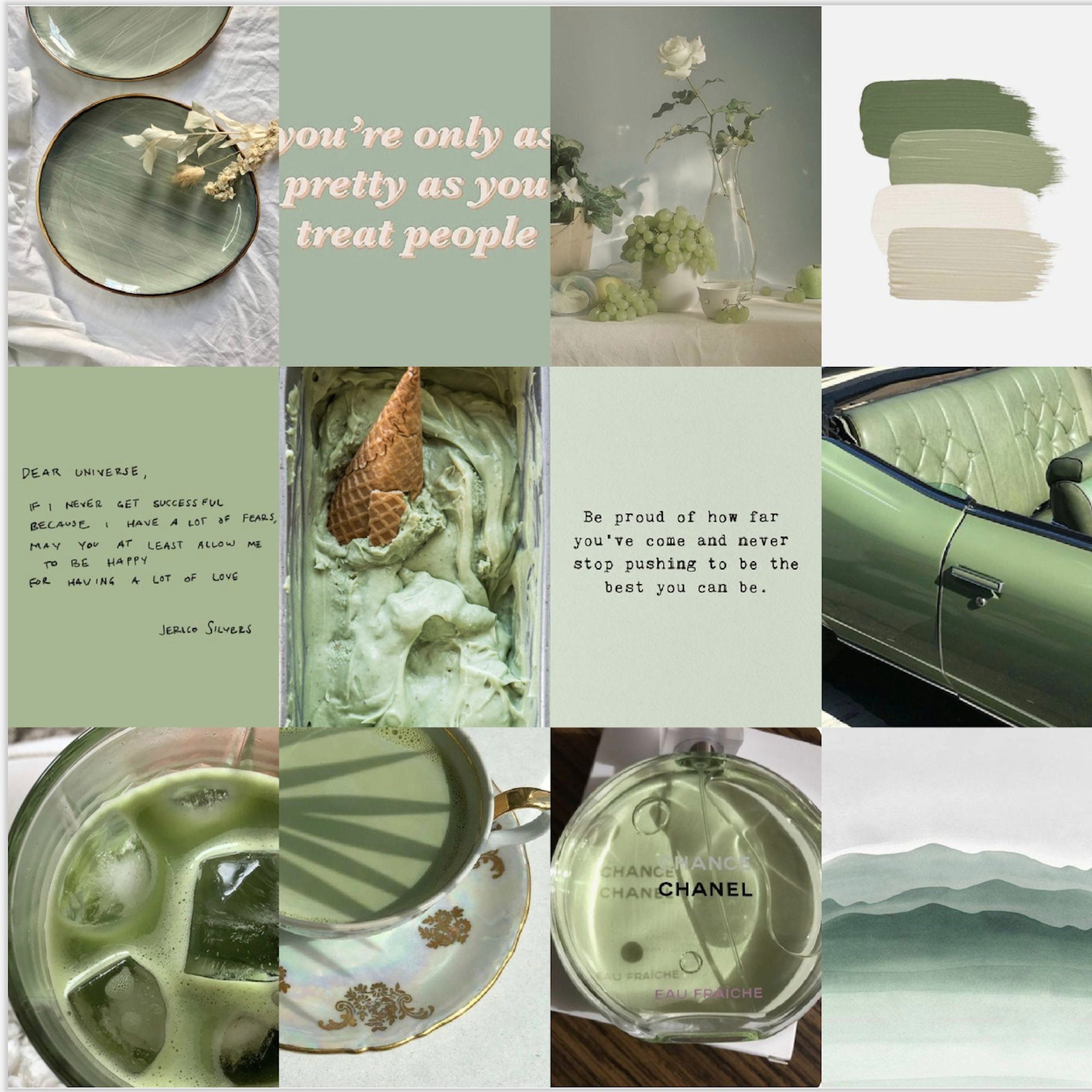 Sage Green Wall Collage