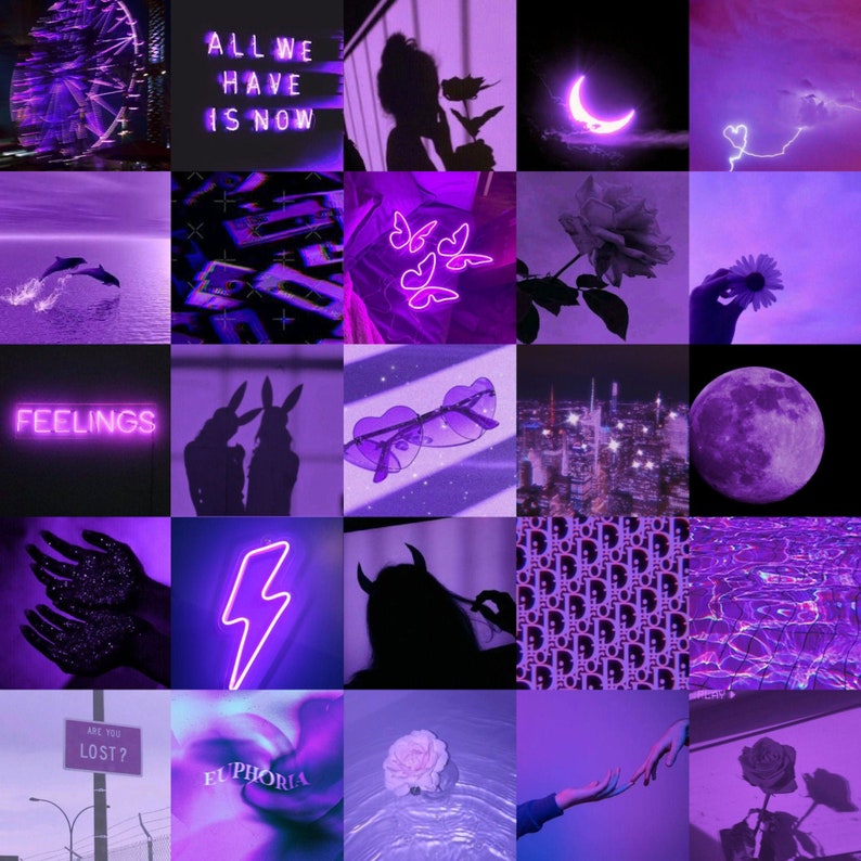 Purple Aesthetic Wall Collage Kit, Purple Aesthetic Collage Luxury ...