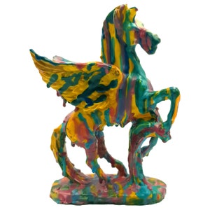 Horse Pegasus colorful statue