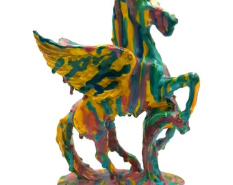 Horse Pegasus colorful statue