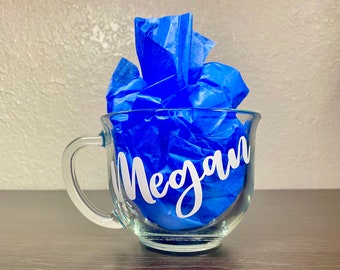 Glass Mug Personalized Glass Coffee Mugs Fall Mug Holiday Mugs Holiday Gifts for Friends Personalized Gifts for Coworkers | Oversized Mug