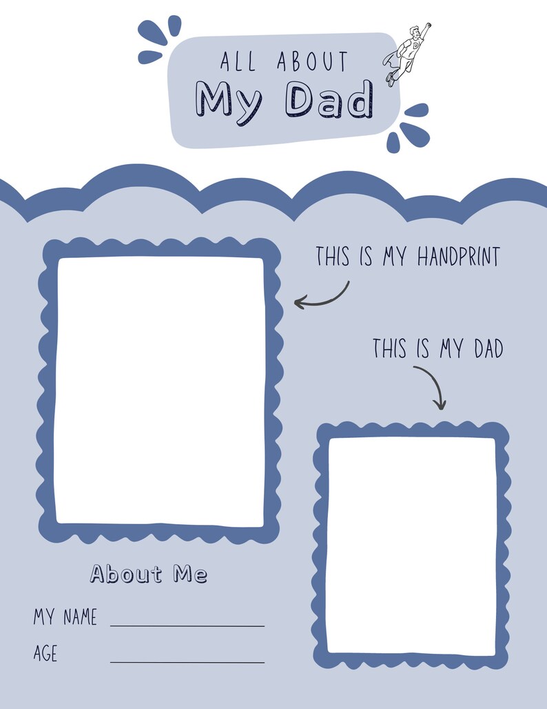 All About Dad Father's Day Printable - Personalized Father's Day Gift ...