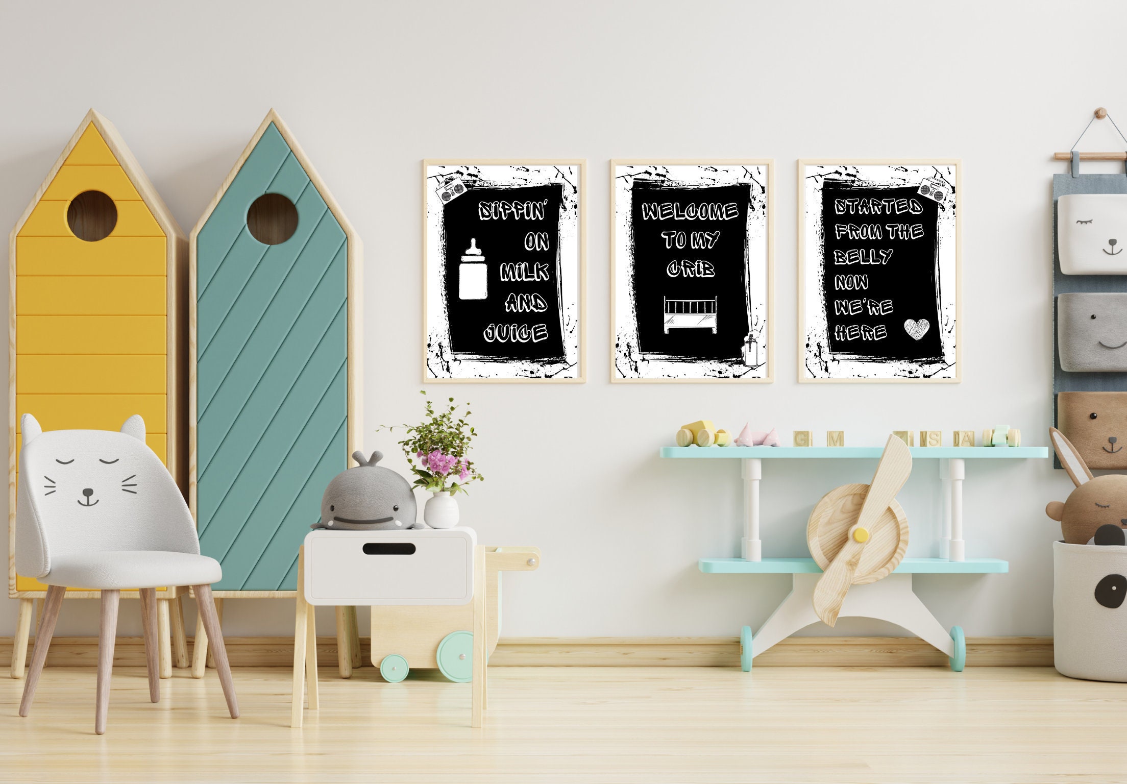 Nursery Hip Hop Quote Wall Art I Rap Song Lyrics I Monochrome Nursery Decor I Cool Kids Room I Instant Download ***Digital Print***