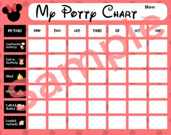Minnie Mouse Potty Training Chart, TWO CHARTS INCLUDED, Toilet Training Printable, I Instant Download ***Digital Print***