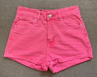 light pink jean shorts