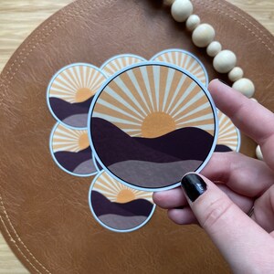 Desert Sun Matte Vinyl Sticker Stickers for Hydroflask Laptop Stickers Weatherproof Stickers Cute Stickers Journal Stickers