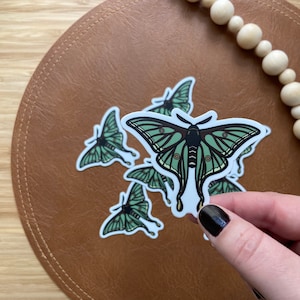 Luna Moth Matte Vinyl Sticker Stickers for Hydroflask Laptop Stickers Weaterproof Stickers Cute Sticker Motivational Stickers