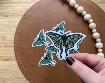 Luna Moth Matte Vinyl Sticker Stickers for Hydroflask Laptop Stickers Weaterproof Stickers Cute Sticker Motivational Stickers