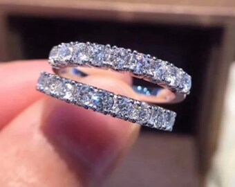 Bague de mode en pierre de zircone cubique mince pour femme