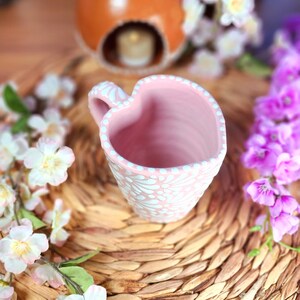 Original Mexican Talavera pink heart coffee mug 300ml kitchen home decor vase taza en forma de corazón barro autumn fall gift for her rosa