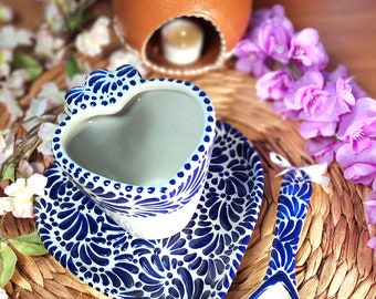 Talavera HEART SPOON set limited edition heart mug coffee hot chocolate handmade taza corazon birthday gift autumn vase kitchen home decor
