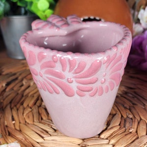 Original Mexican Talavera Pink Heart Coffee Mug 290ml Handmade Talavera ...
