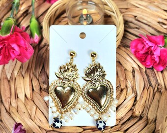 Original Mexican Talavera earrings milagrito unique edition handpainted handmade talavera jewelry Mexico mother's Day gift for her aretes