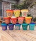 Beautiful hand painted colorful Mandala Flowers or leaves succulent clay pot planters for indoors and outdoors drainageMaceta Pintada a mano 