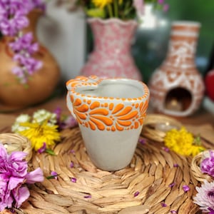 Original Mexican Talavera heart coffee mug 290ml  handmade made in Mexico taza corazón Christmas gifts for her coquette LIMITED edition