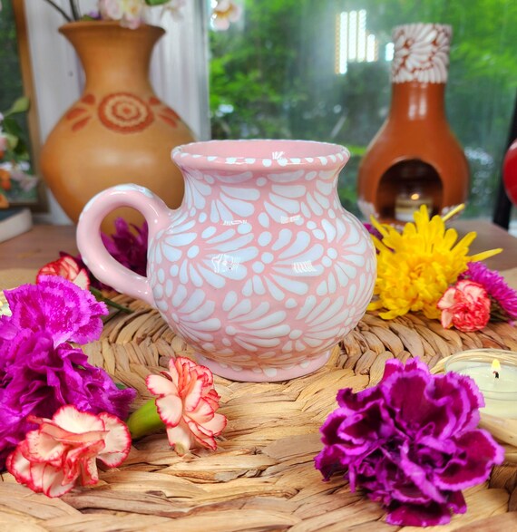ビスコンティモリカ visconti mollicaイタリア製陶器の花籠 Mexican Talavera Pink Coffee Mug Tradicional Cantarito Jarrito