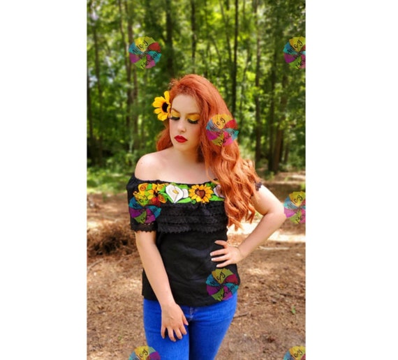 Blusa de girasoles tejida new arrivals