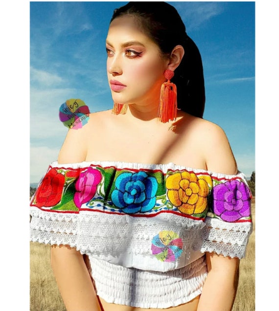 Blusa tejida de flores hotsell