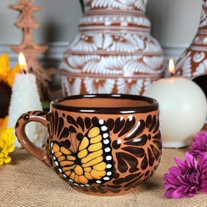 Original Mexican Talavera butterfly coffee mug 8oz handmade handpainted taza chocolatera mother's Day gift for her Barro vase coquette home