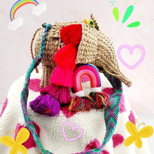 rainbow crochet bolsa