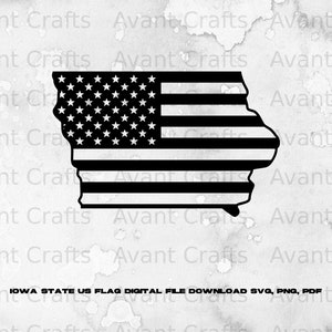 Iowa State US Flag digital file download svg, png, pdf