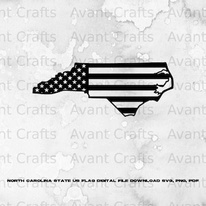 North Carolina State US Flag digital file download svg, png, pdf