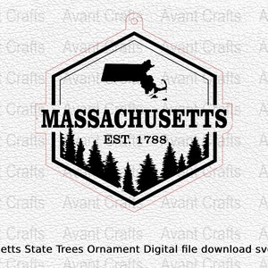 Massachusetts State Trees Ornament Digital file download svg, png, pdf