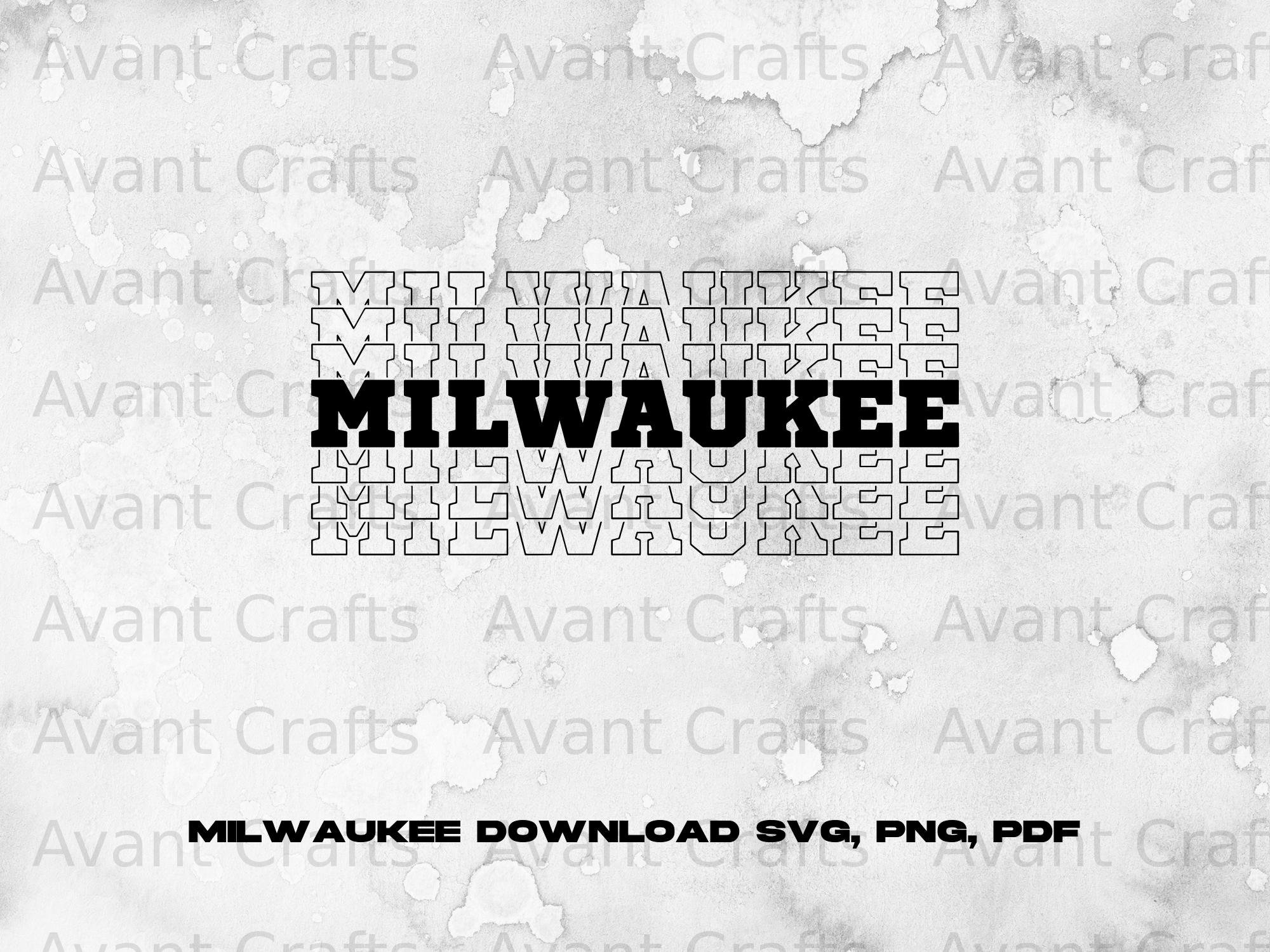 Milwaukee Stacked Text Download Svg, Png, Pdf - Etsy