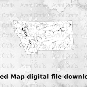 Montana - Detaillierte Karte digitale Datei download svg, png, pdf