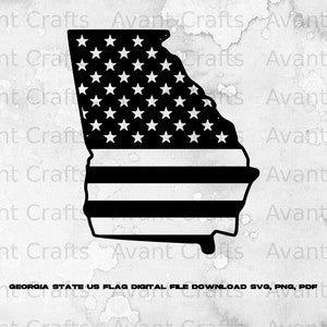 Georgia State US Flag digital file download svg, png, pdf