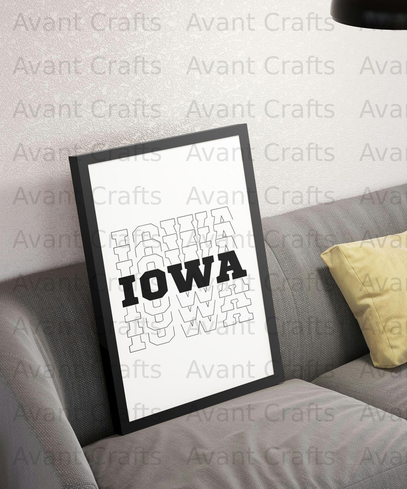 Iowa State Text Iowa State Stacked Text Digital File Download Svg, Png, Pdf - Etsy