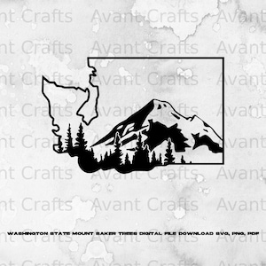 Washington State Mount Baker Trees digitale Datei download svg, png, pdf