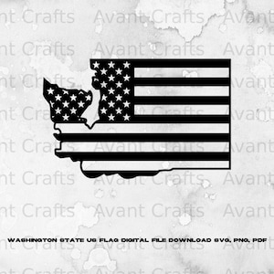 Washington State US Flag digital file download svg, png, pdf
