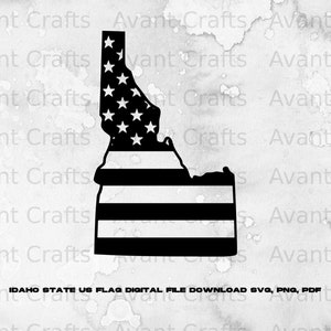 Idaho State US Flag digital file download svg, png, pdf