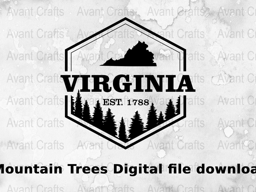 Virginia State Mountain Trees Digital File Download Svg, Png, Pdf - Etsy