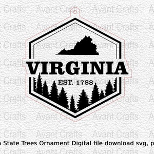 Virginia State Trees Ornament Digital file download svg, png, pdf