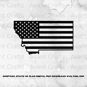 Montana State US Flag digital file download svg, png, pdf