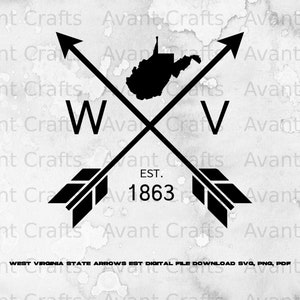 West Virginia State Arrows Est digital file download svg, png, pdf