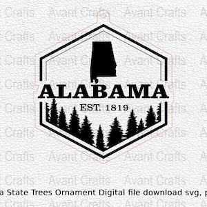 Alabama State Trees Ornament Digital file download svg, png, pdf