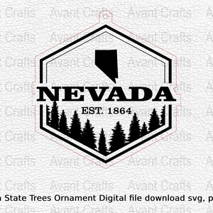 Nevada State Trees Ornament Digital file download svg, png, pdf